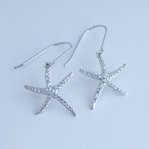 Dainty CZ Dancing Starfish Earrings