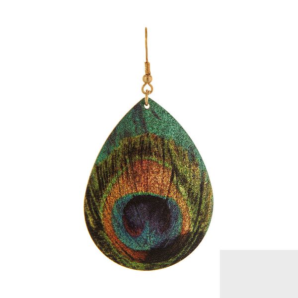 Painted Peacock Feather Earrings