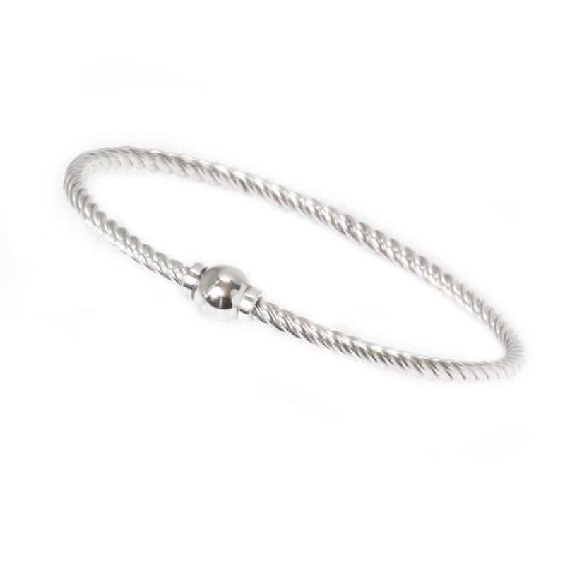 Silver Single Ball Braided Bracelet