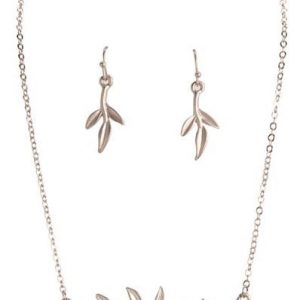 Silver Delicate Branch Necklace Set