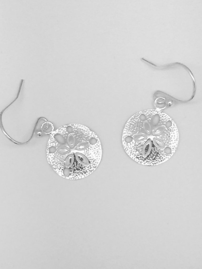 Small Simple Textured Sand Dollar Dangles