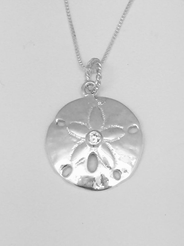 Sand Dollar Pendant with CZ Center