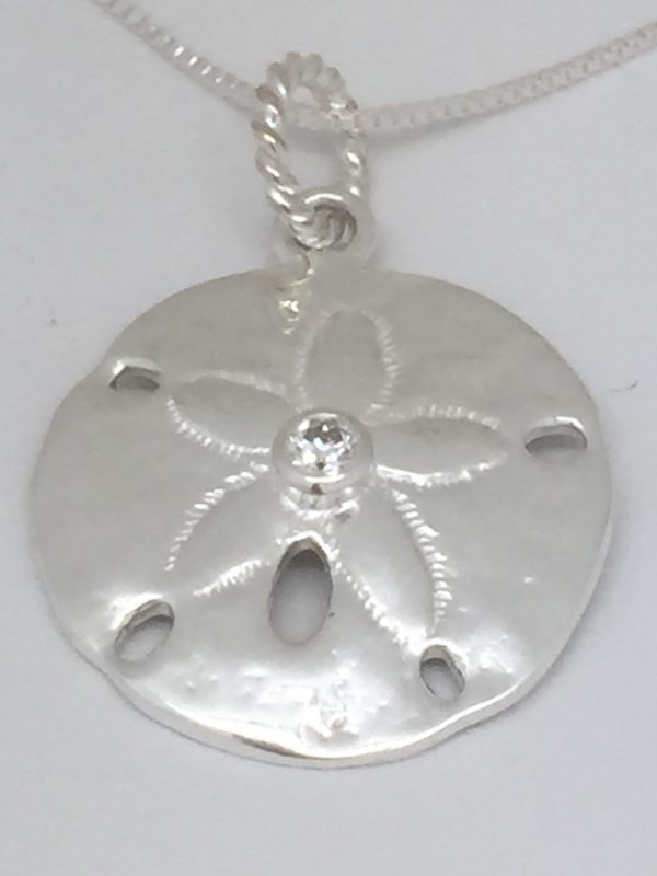 Sand Dollar Pendant with CZ Center