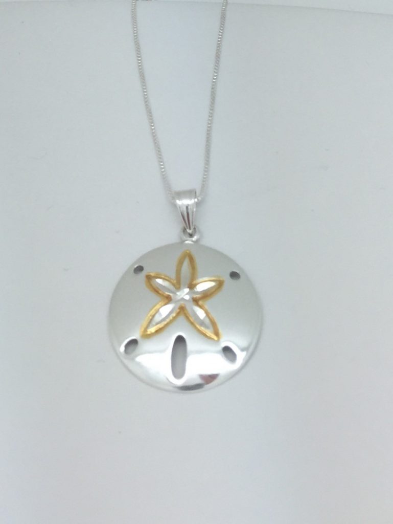 Two Tone Sand Dollar Pendant