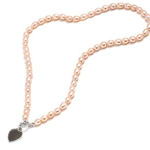 Freshwater Pearl Necklace with Heart