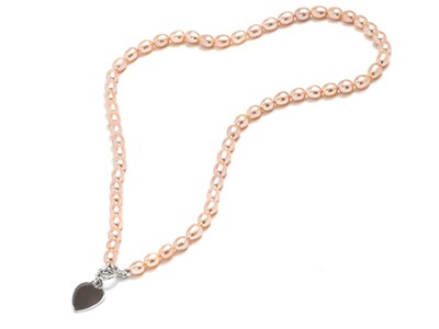 Freshwater Pearl Necklace with Heart