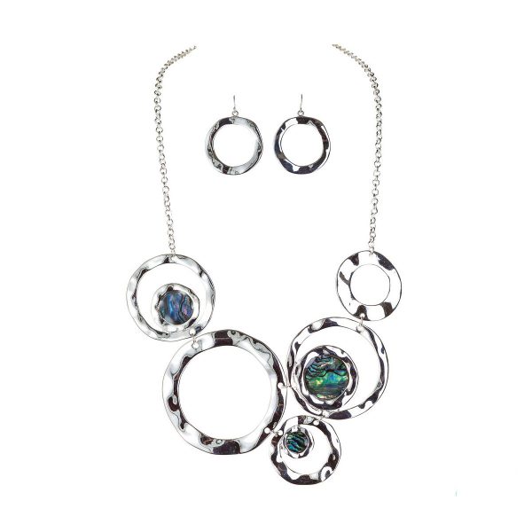 Abstract Circle with Abalone Necklace Set