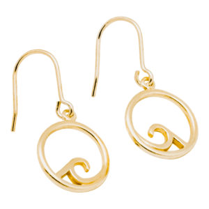 Gold Tone Simple Wave Dangle Earrings