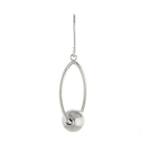 Silver Ball Drop Earring