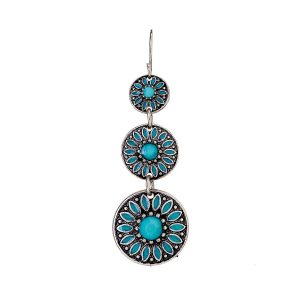 Silver Turquoise Flower Earring