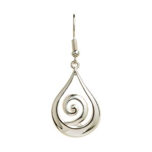 Silver Swirl Teardrop Earrings