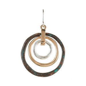 Patina Mix Triple Ring Earring