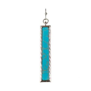 Silver Turquoise Stone Bar Earring