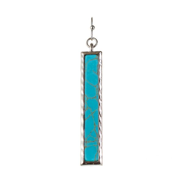 Silver Turquoise Stone Bar Earring