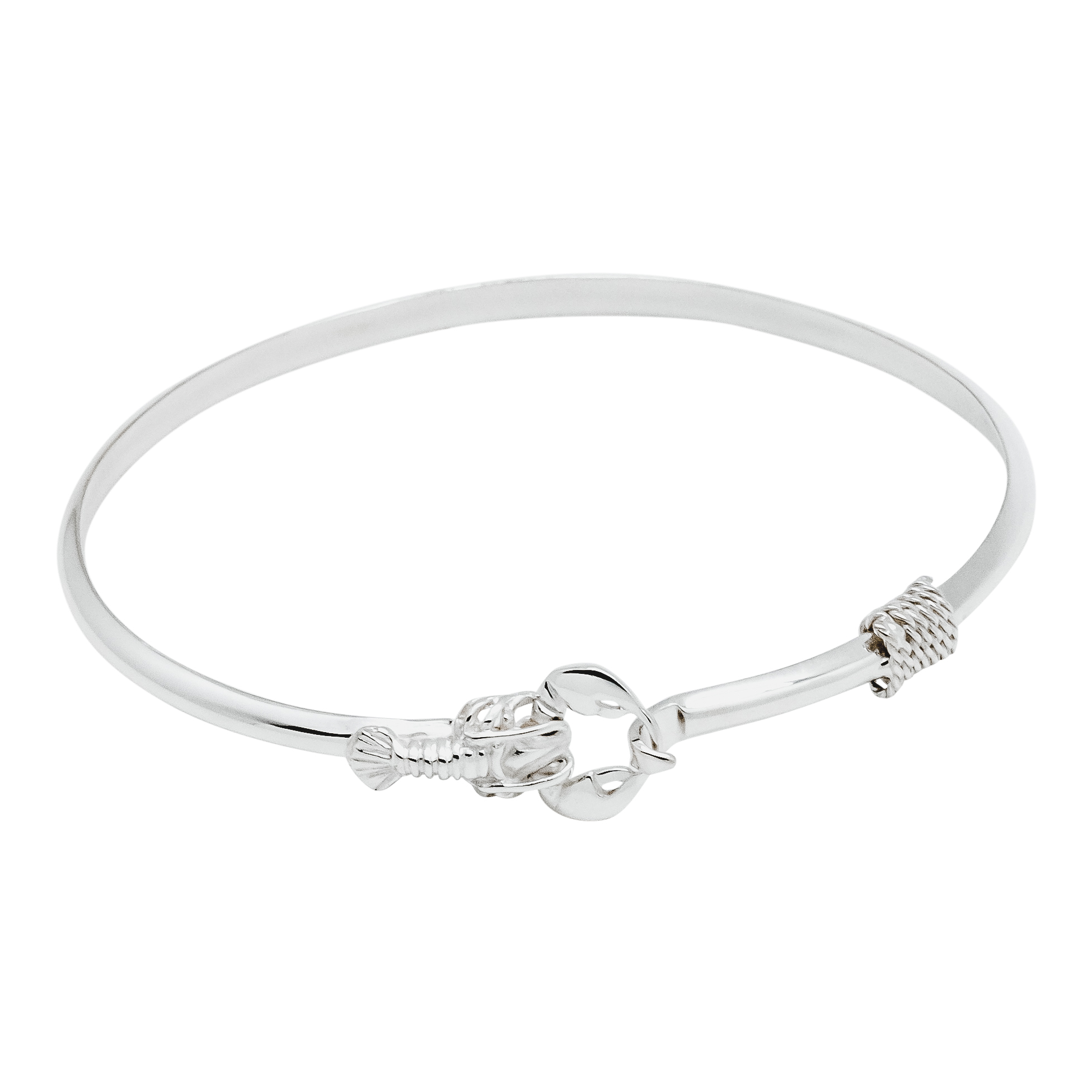 Smooth Hook Bangle Bracelet - The Silver Seahorse