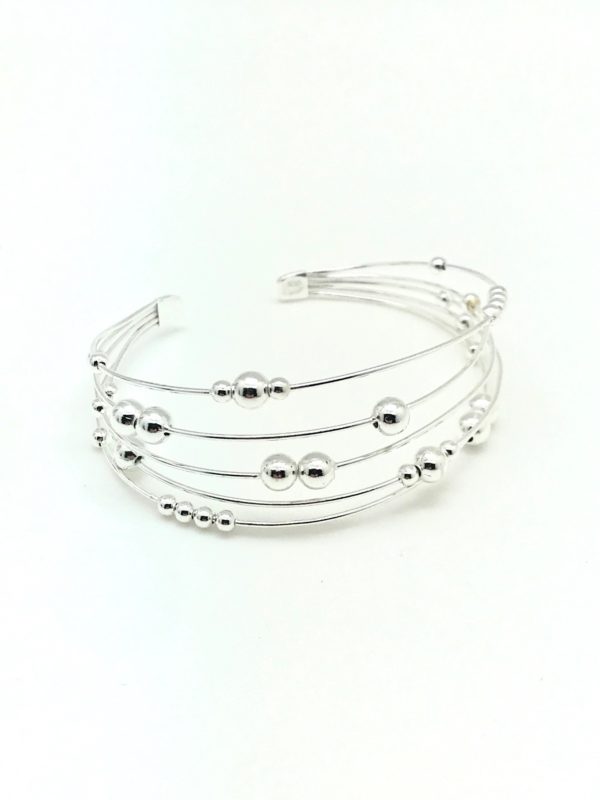 Multi Layer Multi Ball Cuff Bracelet - Image 2