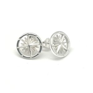 Polish Finish Compass Stud Earrings