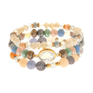 Multi Colored Bead Bracelet Set