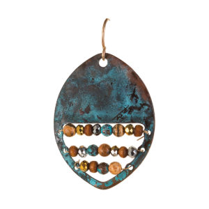 Green Patina Abacus Earrings