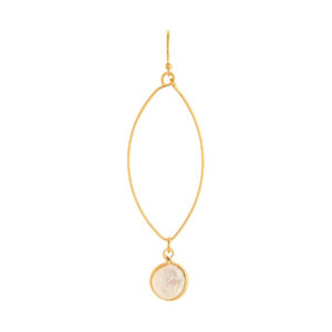 Gold Open Wire Drop with White Pearl