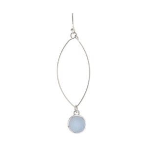Silver Open Wire Drop with Blue Druzy
