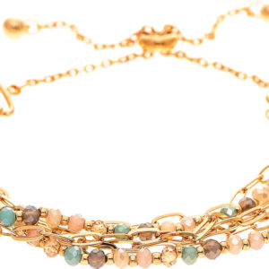Gold Light Multicolored Bead Chain Bracelet