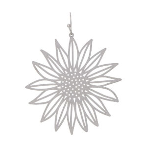 Silver Cutout Sunflower Earrings