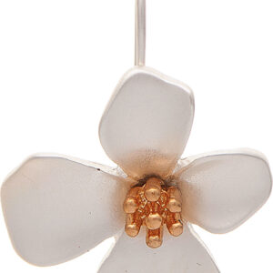 Silver Dogwood Flower Drop Earrings