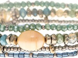 Silver Blue Bead White Freshwater Pearl Bracelet