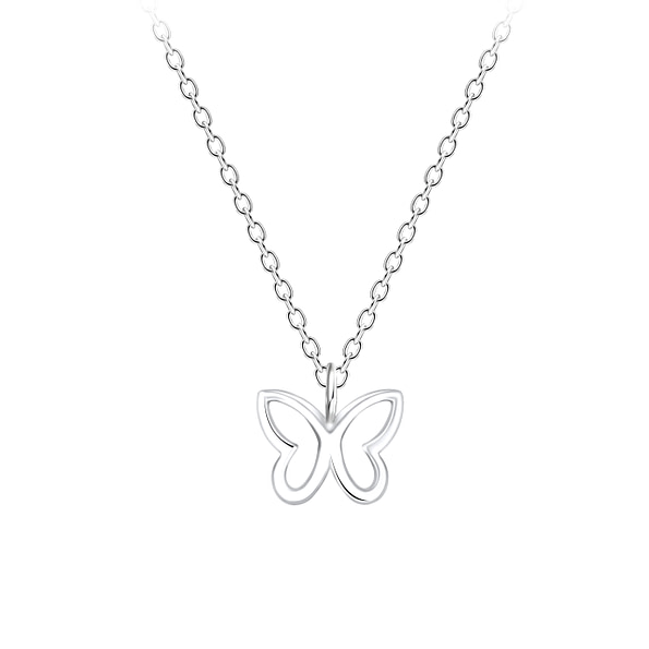 Dainty Butterfly Outline Necklace - The 