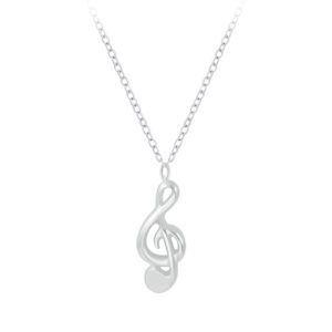 Silver Music Clef Necklace