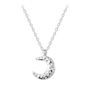 Dainty Hammered Moon Necklace