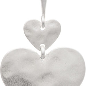 Matte Silver Double Hearts Earring