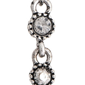 Silver Crystal Circle Drop Earrings