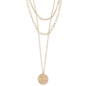 Two Piece Set with Hammered Gold Disc