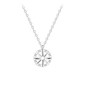 Dainty CZ Compass Necklace