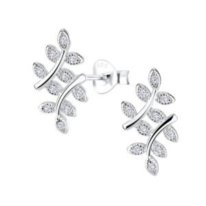 Olive Branch with CZ Earrings
