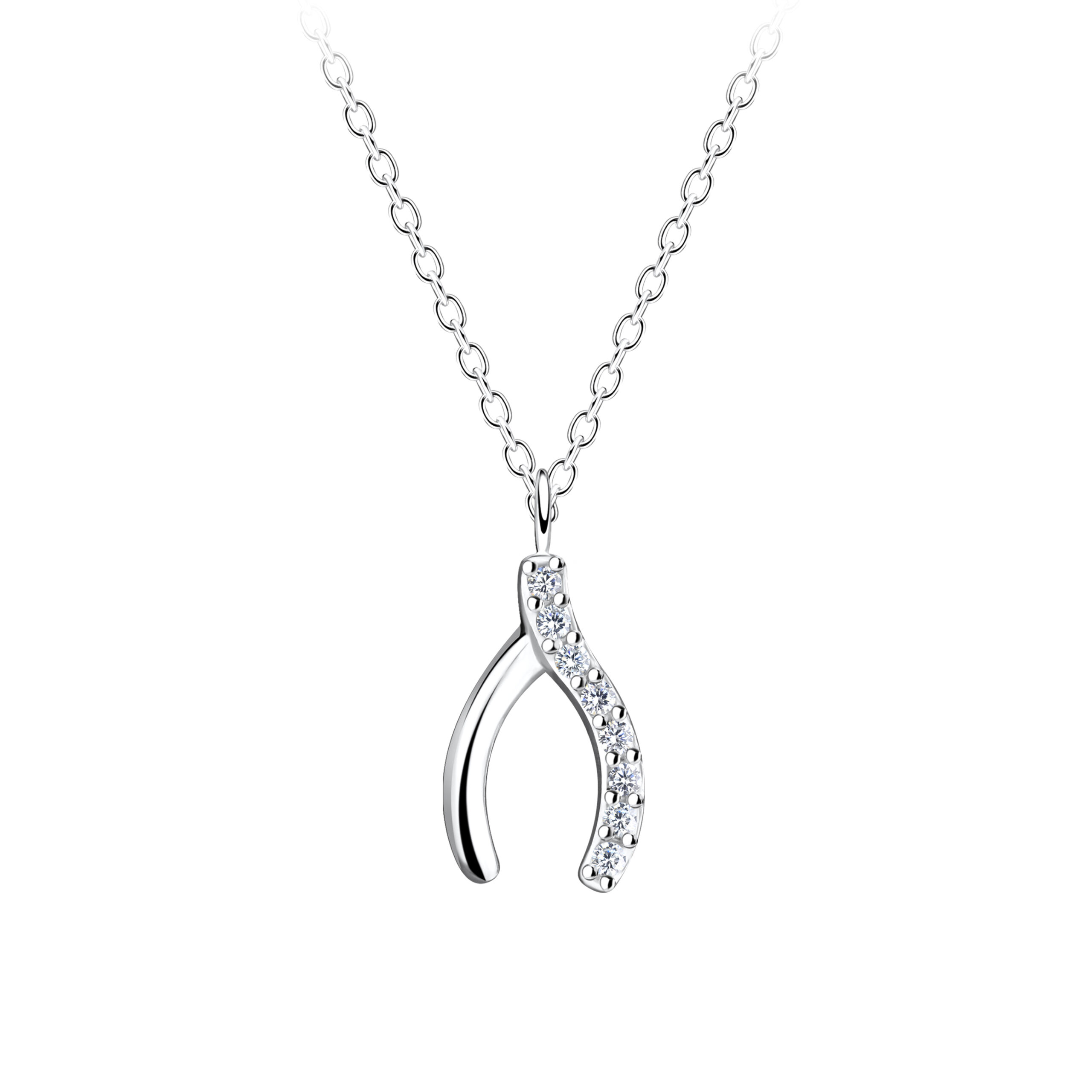 Beautiful Wishbone Necklace Clear in Goldplated-Silver Sterling 925 from  Enamel Copenhagen