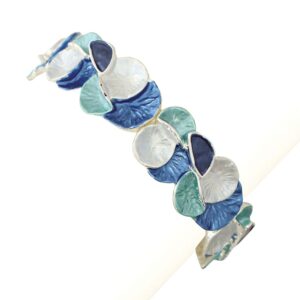 Shades of Blue and Teal Enamel Circles Bracelet