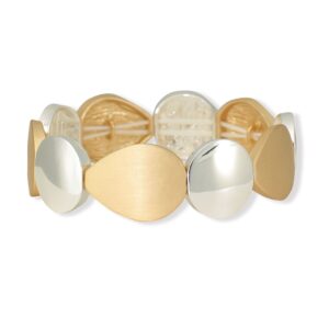 Matte Gold with Polished Silver Bracelet