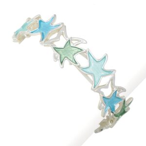 Colorful Enamel Dancing Starfish Stretch Bracelet
