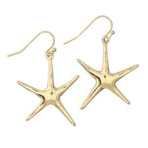 Gold Starfish Dangle Earrings