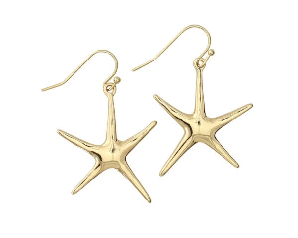 Gold Starfish Dangle Earrings