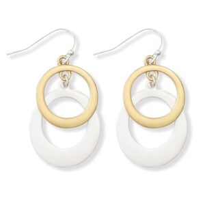 Matte Linked Two Tone Circle Earrings