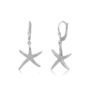 CZ Dancing Starfish Sterling Silver Earrings