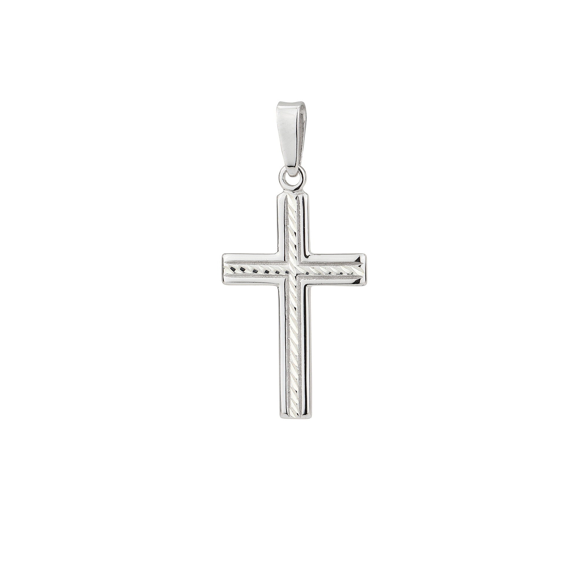 Plain Cross with Beveled Rope Design - The Silver Seahorse