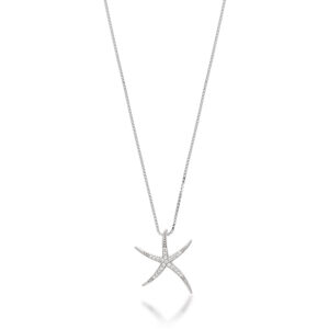Sterling Silver CZ Dancing Starfish Pendant