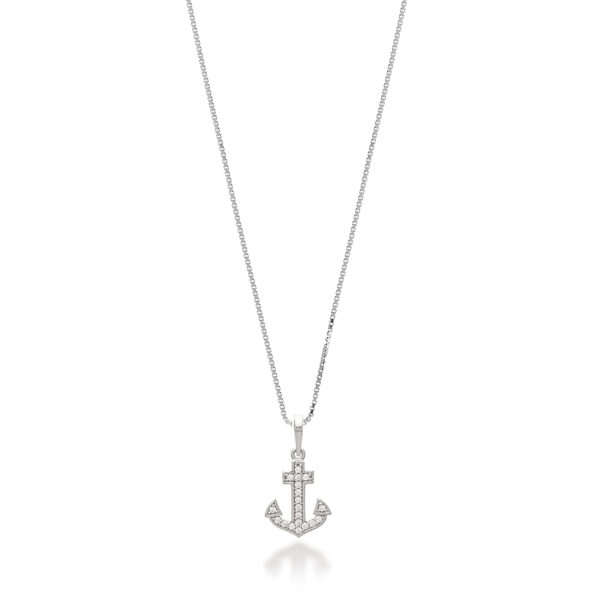 CZ Anchor Pendant