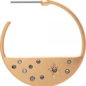 Gold Starry Half Circle Hoop Earring