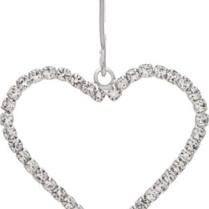 Silver Open Heart CZ Earrings